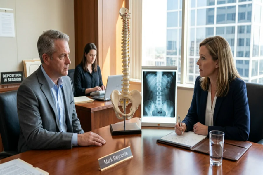 During a personal injury deposition in North Ca